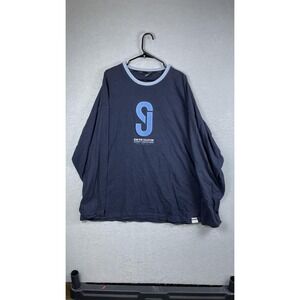 Sean John Shirt Mens 3XL Navy Blue Long Sleeve SJ Logo Graphic Cotton Top